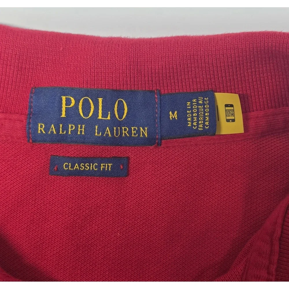Polo Ralph‎ Lauren Mens Size M Red Long Sleeve Polo Shirt